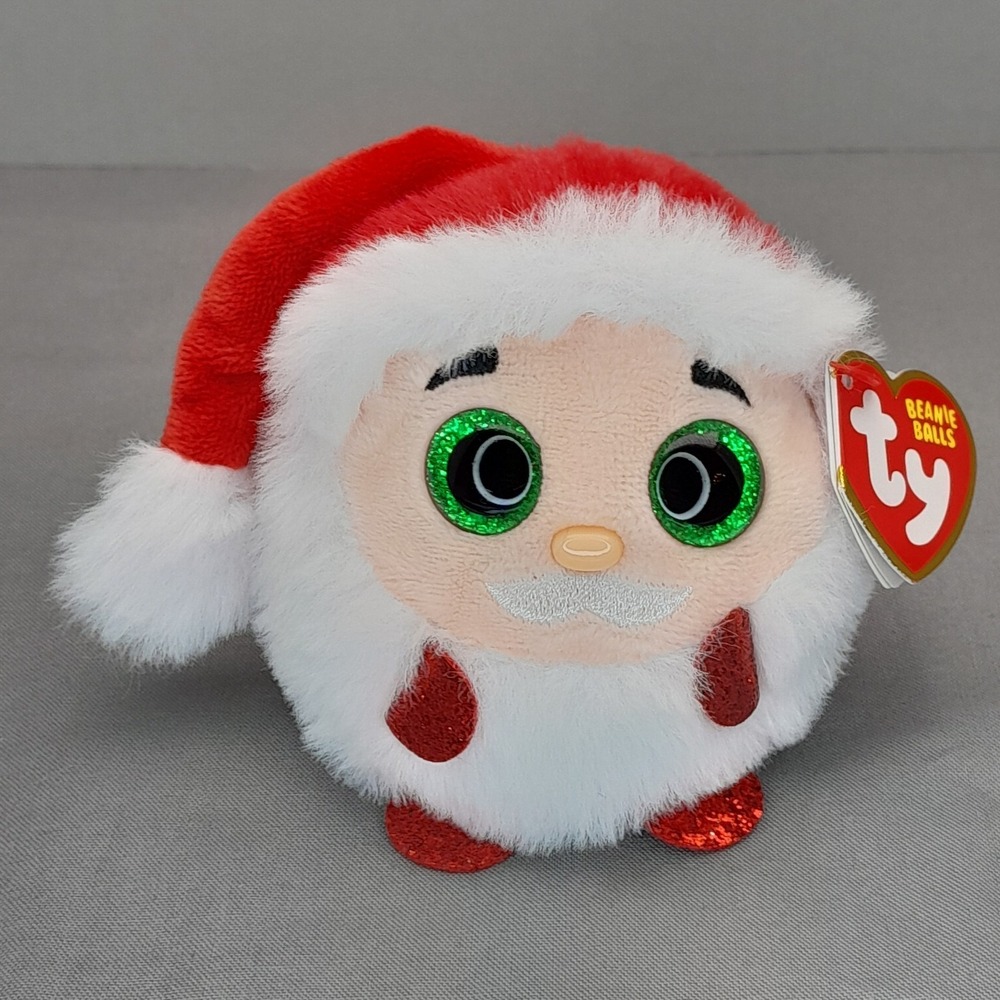 Ty Puffies Beanie Balls Kris Santa Claus 4 Inch Christmas Plush 2022 NWT